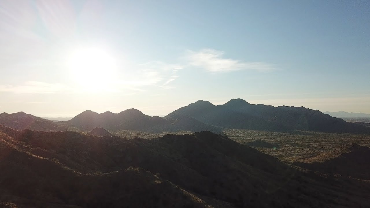 A drone flight over the San Tan Mountains of Arizona
