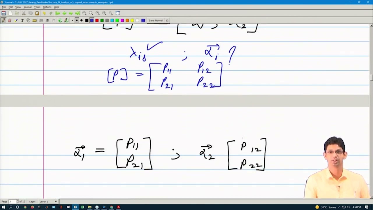 Lecture 34 : Analysis of Coupled Interconnects: Example
