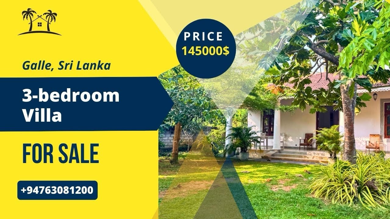 3-bedroom villa for sale, Unawatuna, Galle, Sri Lanka