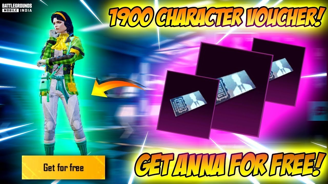 Free 1900 Character Vouchers | Free Carlo,Anna,Andy and Sara | Voucher Event| PUBG Mobile Tutorial😍😍