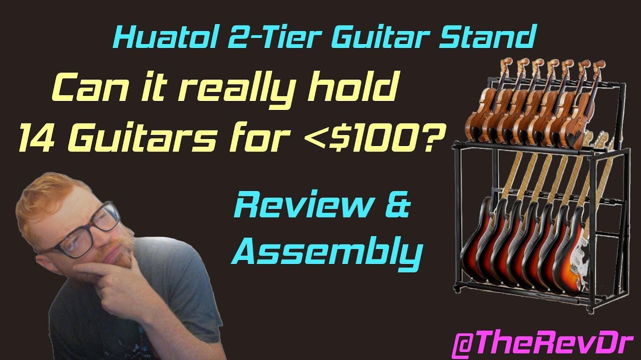 Review of Huatol 2 tier guitar rack storage stand 14 guitars capacity for less than 100 dollars