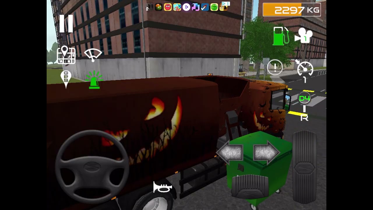 Garbage Truck Cabover Side Loader Halloween
