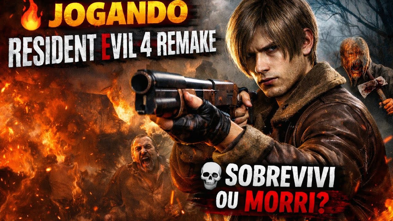 🔥 Jogando Resident Evil 4 Remake com o Leon!Sobrevivi ou virei comida de zumbi? 😱