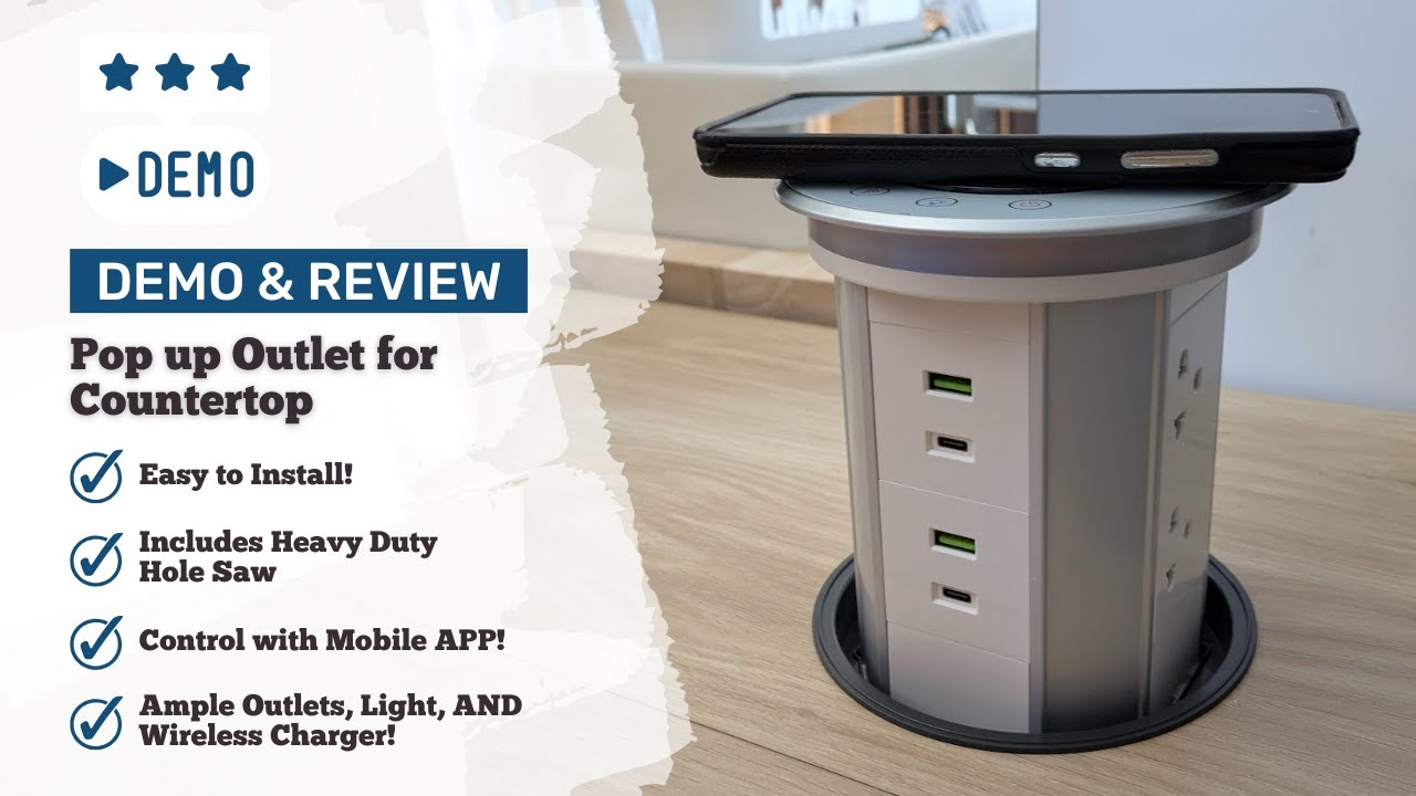 Demo and Review - Redcomets Pop up Outlet for Countertop