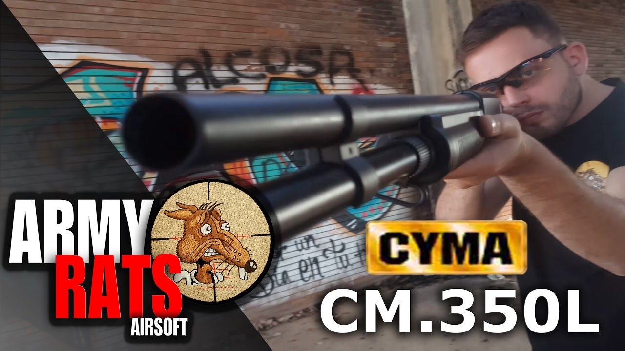 REVIEW ESCOPETA CYMA 350 L - PRUEBAS DE TIRO AIRSOFT RATAS ARMADAS