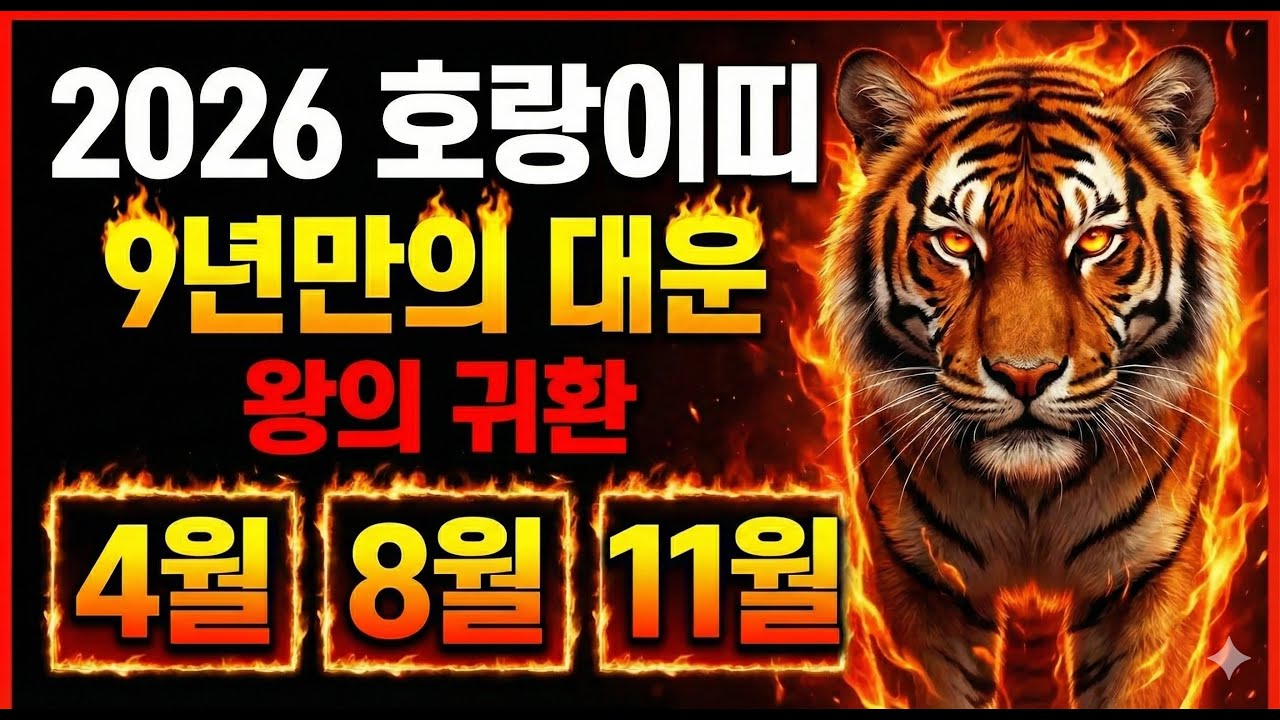 2026년 호랑이띠, 8월에 '이 문' 열면 전재산 불탑니다 (소름주의!!) | 호랑이띠 개운법 | 10년대운 | 운수대통 | 74년생 86년생 98년생 필독 |
