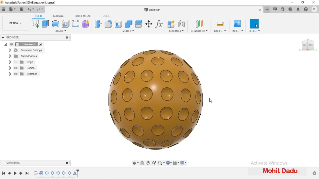 Golf Ball Modelling - Autodesk Fusion 360