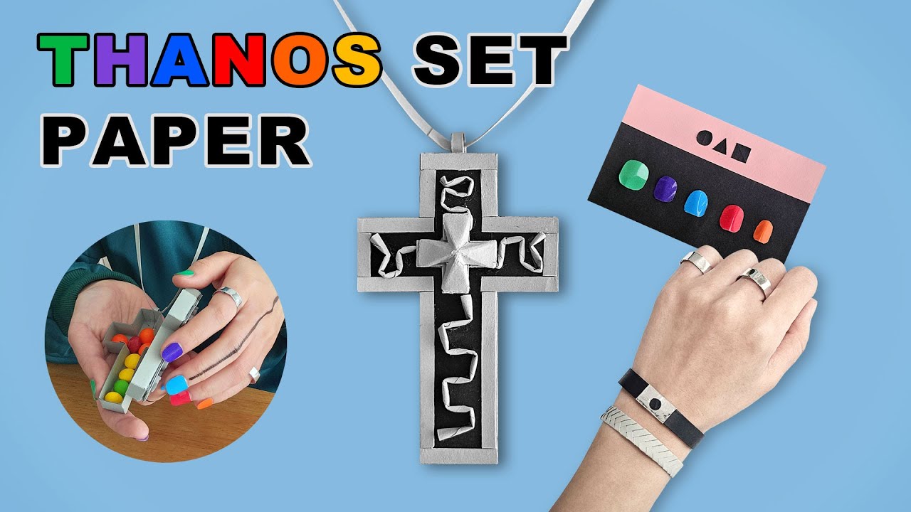 Paper Thanos Set - Tutorial | Squid Game | Necklaces | Ring | Bracelets | Nail tips