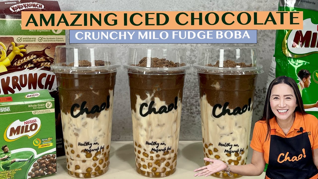 ICED CRUNCHY MILO FUDGE BOBA  - PERFECT FOR HOME OR BUSINESS #bobaforkids
