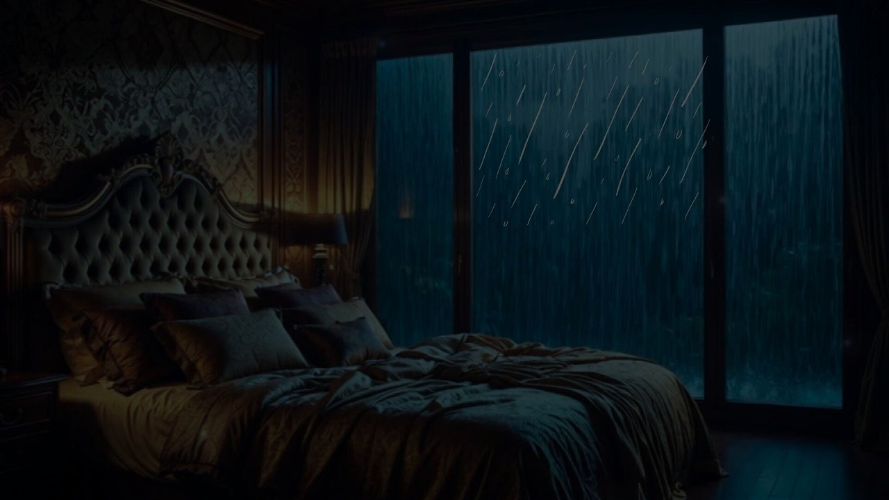 Soothing Forest Rain (No Ads) 🌧 | Dark Bedroom Night Ambience for Deep, Peaceful Sleep & Relaxation