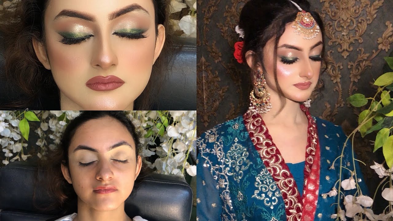 Makeup | Makeup on sea green dress 