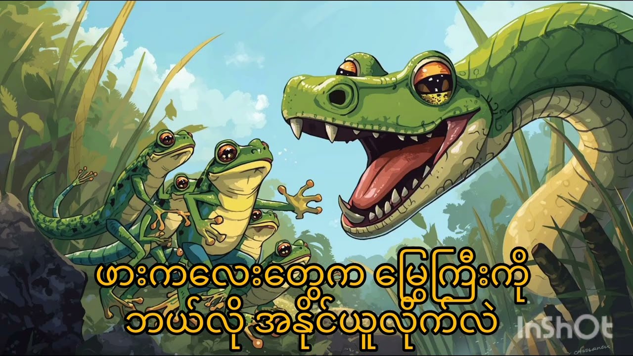 ​မြွေနဲ့ဖားက​လေးတို့ပုံပြင်​လေးပါ။ ​ဖားက​လေး​တွေက မြွေကြီးကို ဘယ်လိုအနိုင်ယူလိုက်လဲ