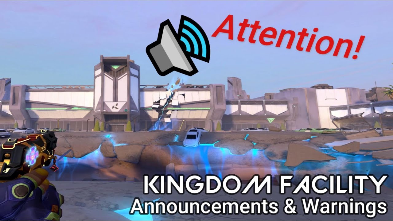 Объявления и предупреждения об объектах королевства Valorant Sunset