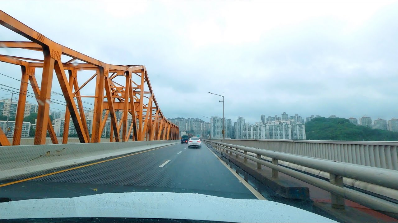 【4K】SEOUL DRIVE - Rain Ambience On Dashboard 🌨 End of June