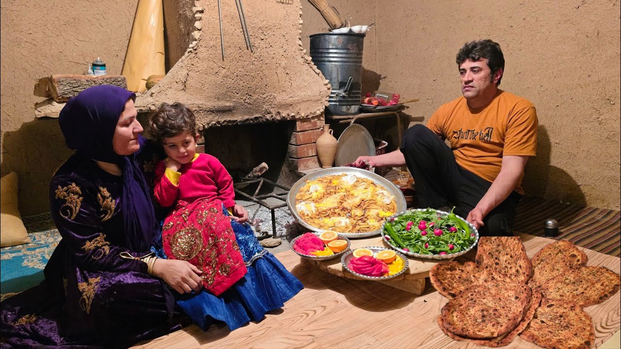 Iranian Village Family Life! Baking Traditional Bread & Cooking Authentic Dishes