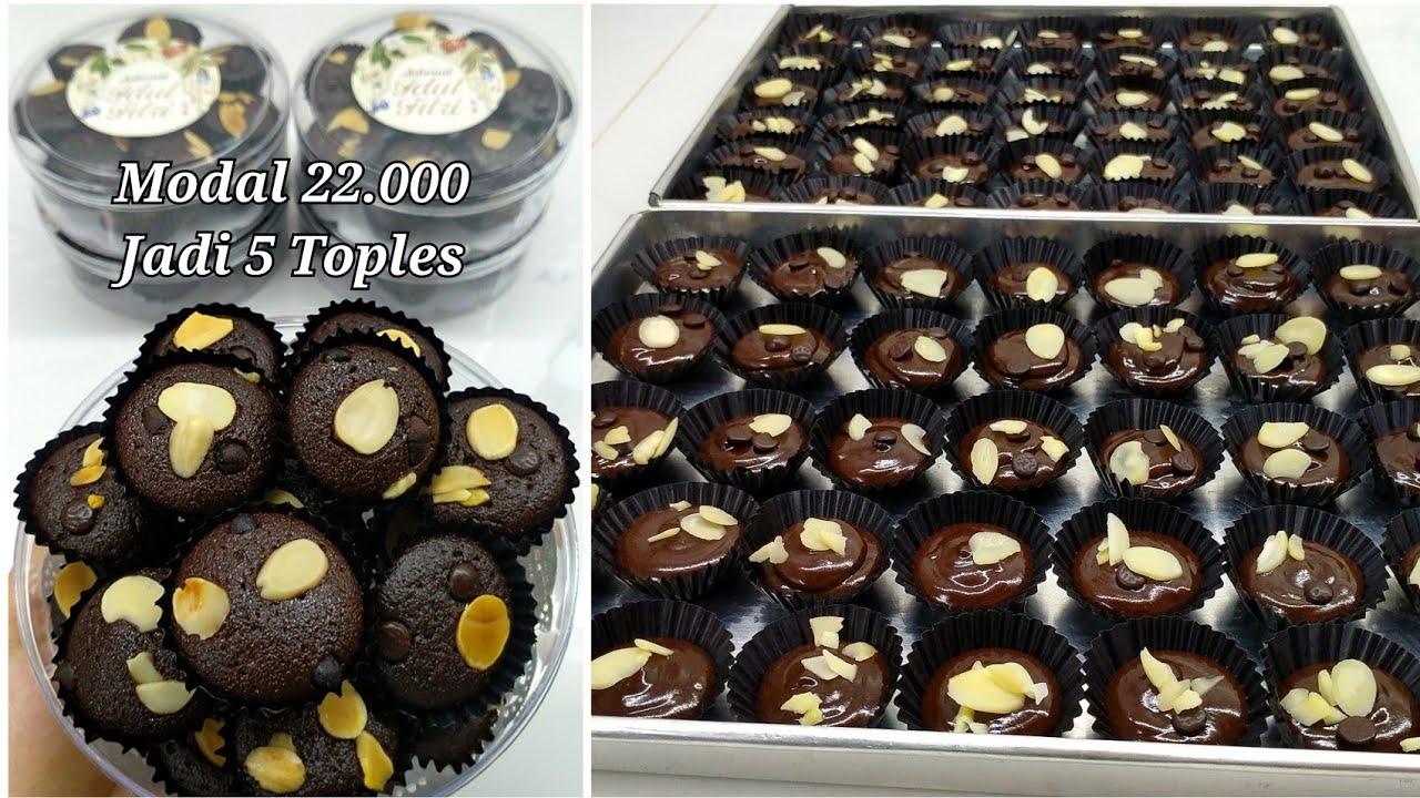 Modal Rp 22.000 jadi 5 toples 😍 Super nyoklat renyah krenyes || BROWNIES MINI KERING OVEN TANGKRING
