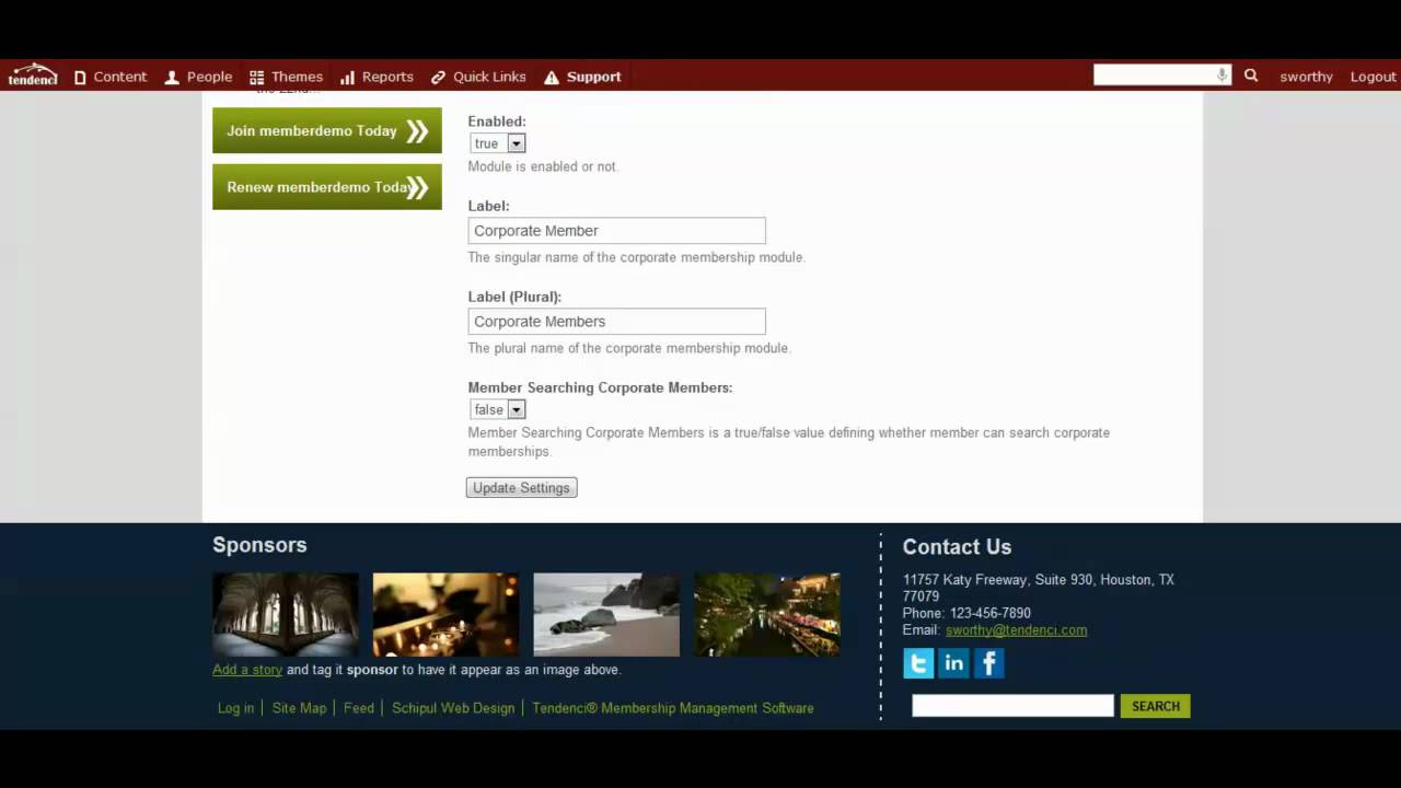 Tendenci | Corporate Membership Module Training Series | Video 1 - Settings