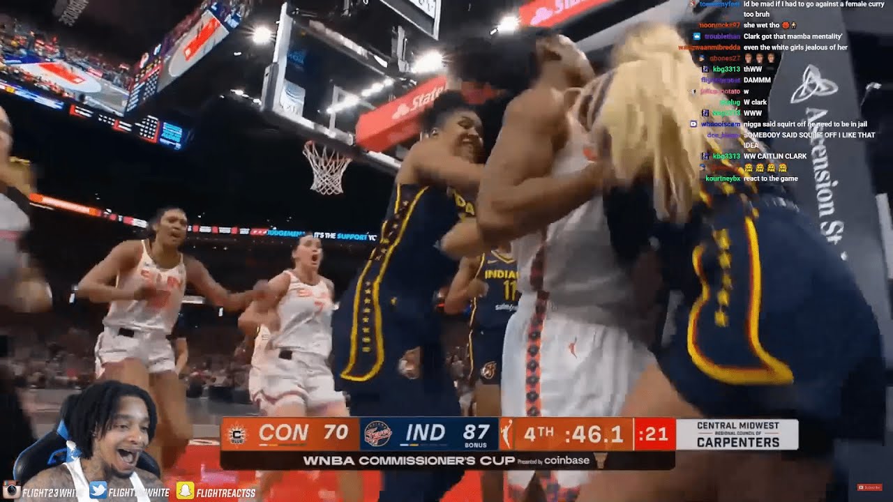 FlightReacts To Recent WNBA Fights (Angel Reese, Caitlin Clark, Sophie Cunningham)