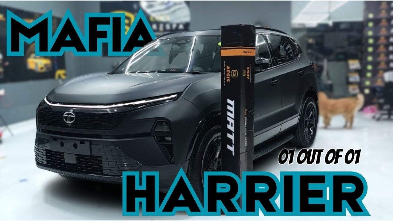 India’s 1st MAFIA TATA HARRIER DARK Edition Transformed! |Matte Finish + Gloss Black Body Claddings|