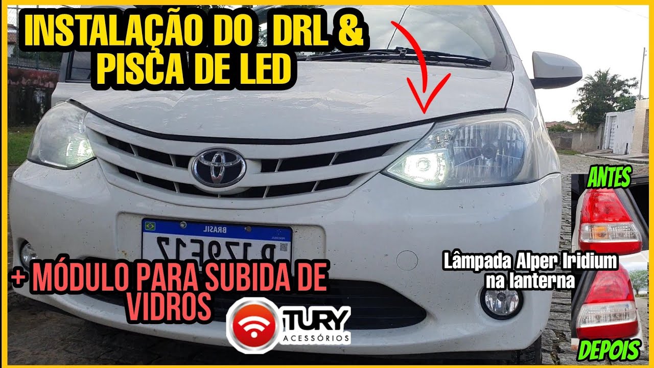 Mais Upgrades👌🏼 Instalação de DRL e módulo dos vidros no Etios.