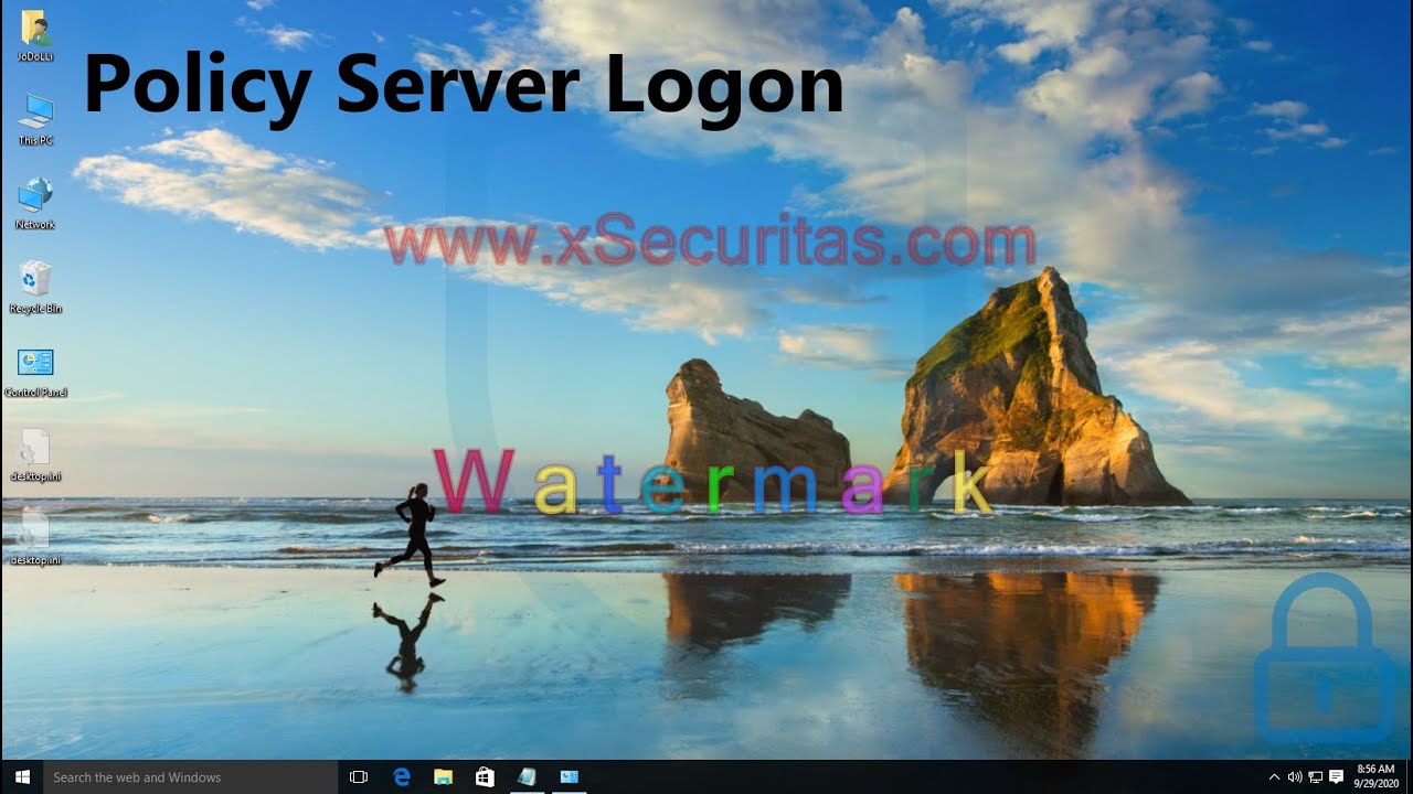 Screen watermark - Policy Server Logon