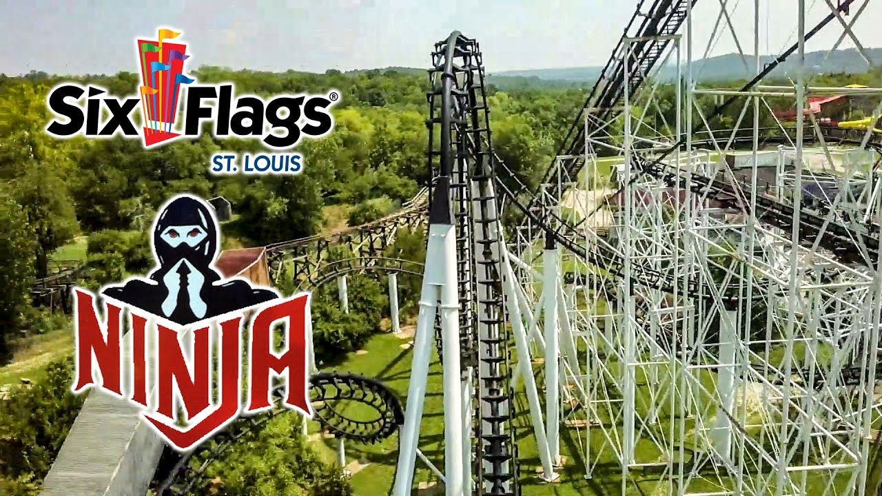 2018 Ninja Roller Coaster On Ride Front Seat HD POV Six Flags St  Louis