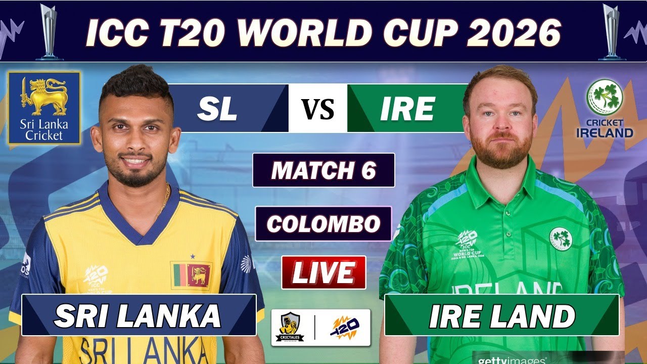 SRI LANKA vs IRELAND MATCH 6 LIVE COMMENTARY | SL vs IRE ICC T20 WORLD CUP MATCH LIVE | IRE 4 OV
