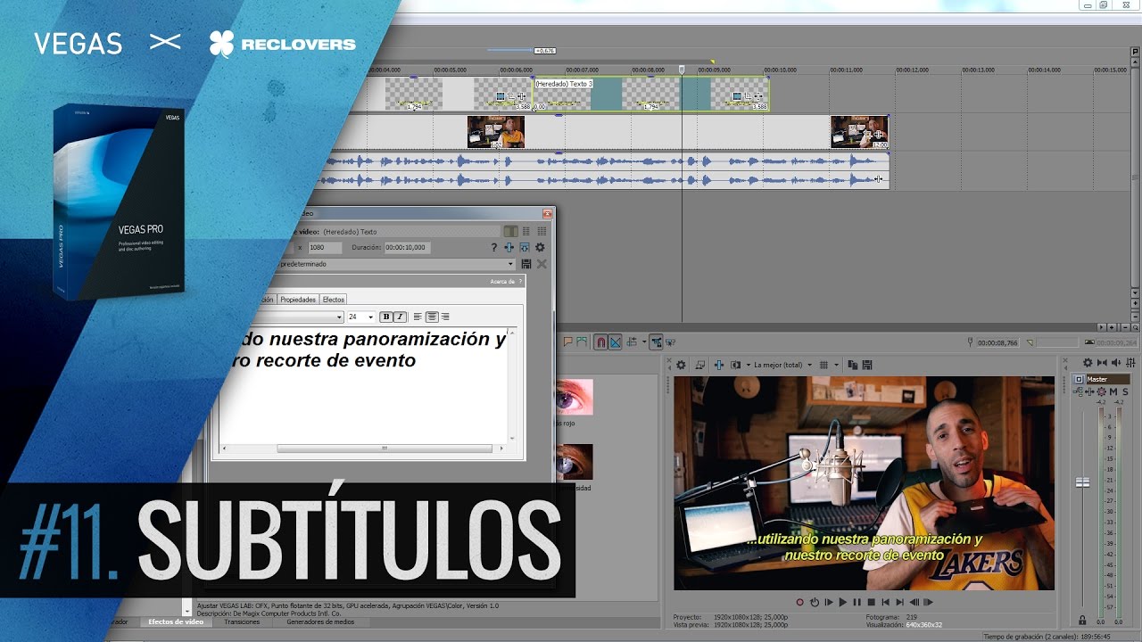VEGAS PRO 14 #11 Subtítulos (Tutorial)