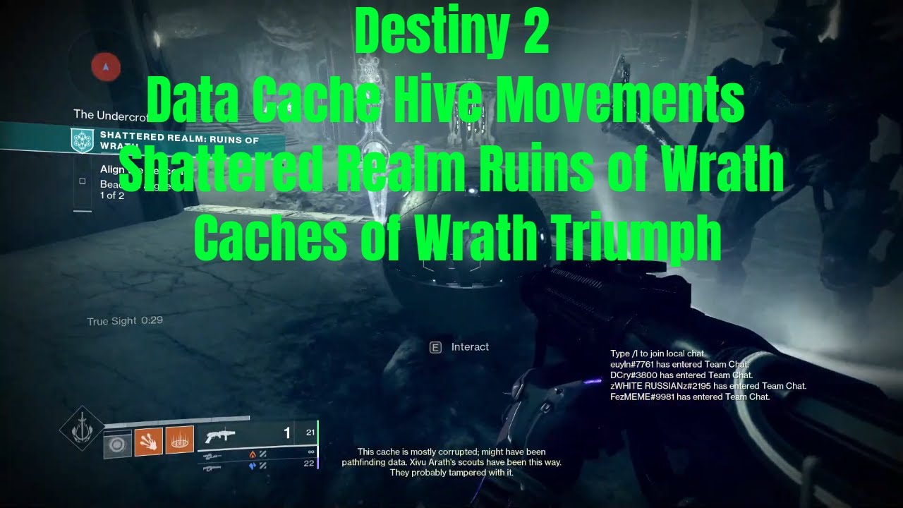 Destiny 2 - Data Cache Hive Movements | Shattered Realm Ruins of Wrath - Caches of Wrath Triumph
