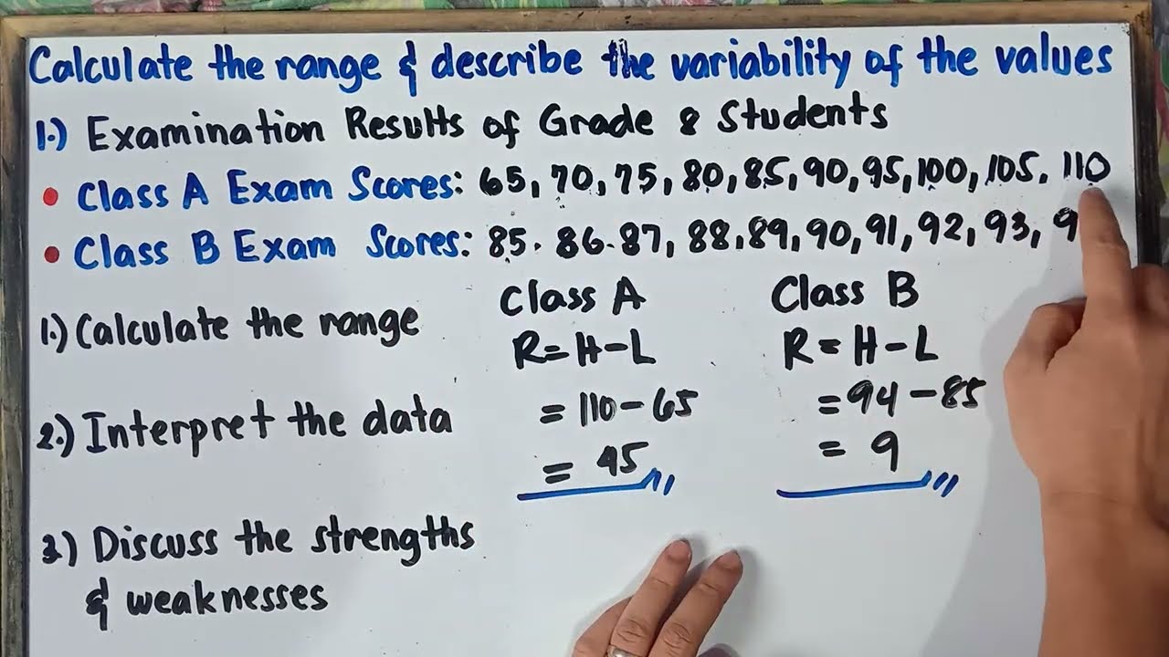 Calculate the Range and Describe the Variability of the Values | Draw Conclusions | G8 | Q4 |
