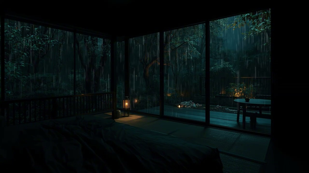 Gentle Rain Sounds for Deep Sleep | Late Night Relaxing Ambience