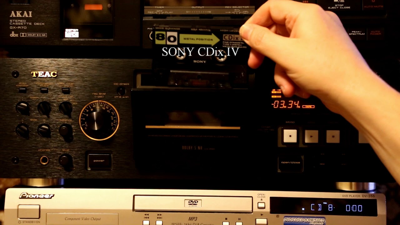Кассетная дека TEAC V-6030S - тест записи кассет DENON HD-M, SONY CDix IV, AXIA AU-IVx
