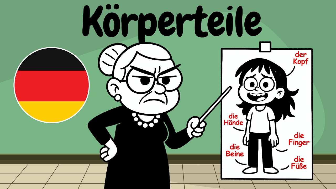 Mein K&ouml;rper &ndash; Learn All German Body Parts with Examples (A1&ndash;A2 Vocabulary)