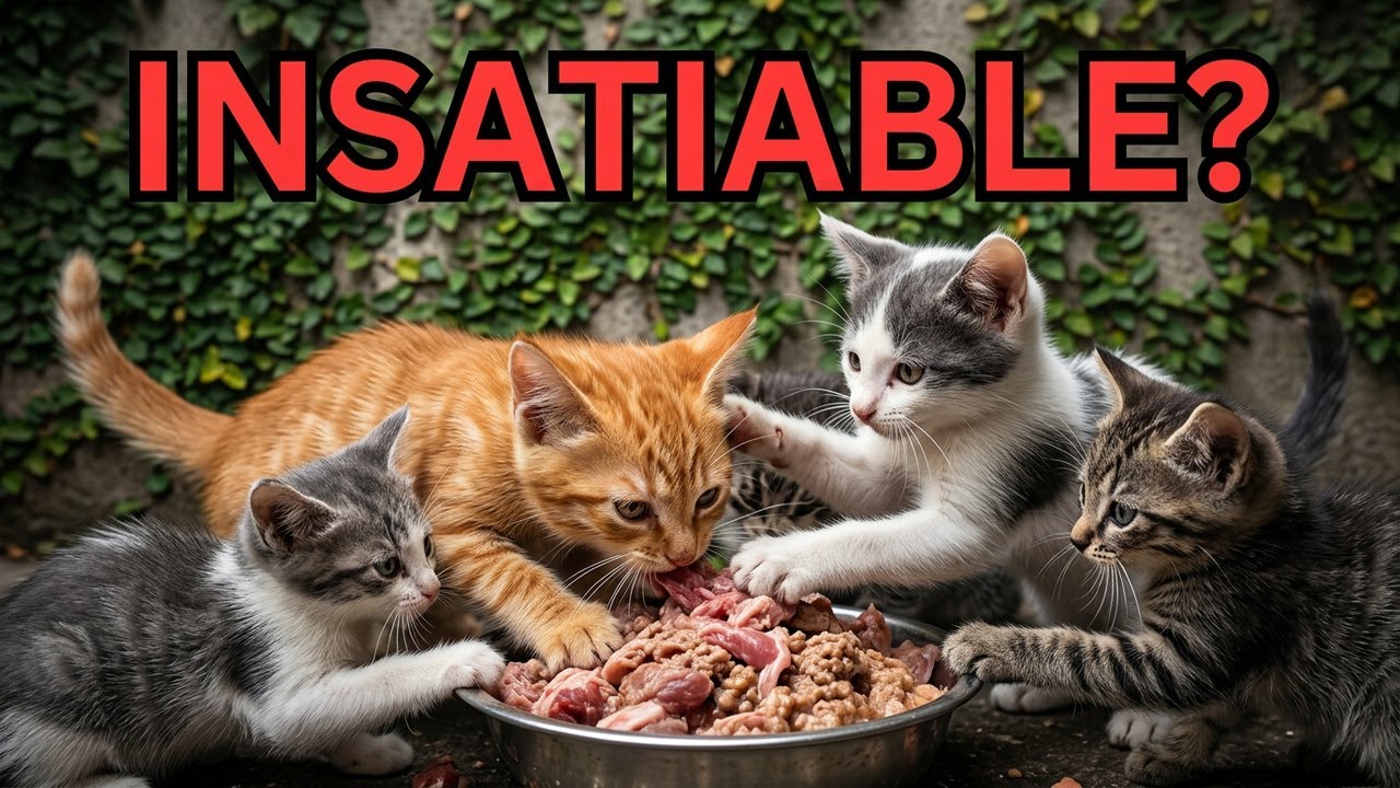 3 Cats & 3 Kittens vs 2.2 lb of THIS 😳 | Cats Feeding | Kittens Meowing