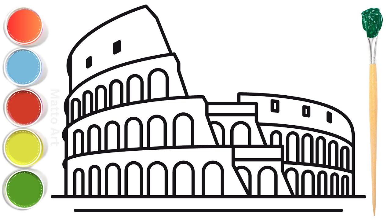 How to Draw Colosseum Art Step by Step |  Colosseum Sketch | Drawing of Colosseum.