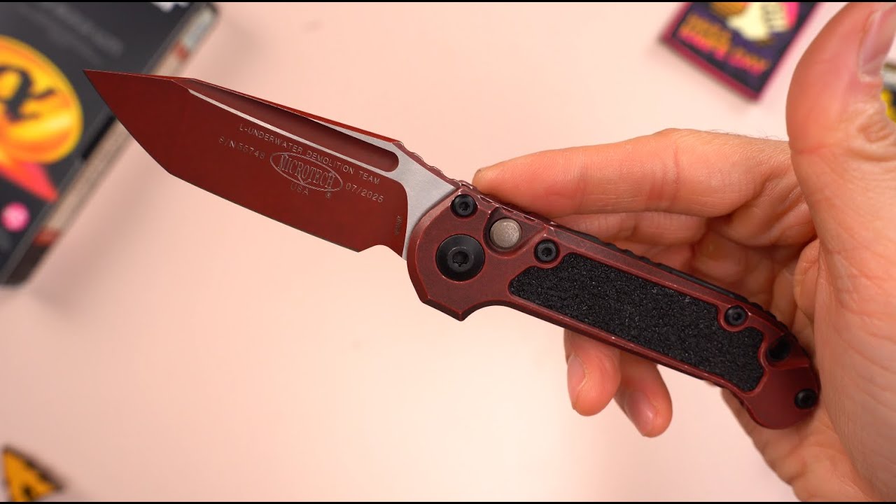 Нож Microtech LUDT Gen III T/E Weathered Crimson сталь M390MK рукоять Aluminum (1136-1WCM)