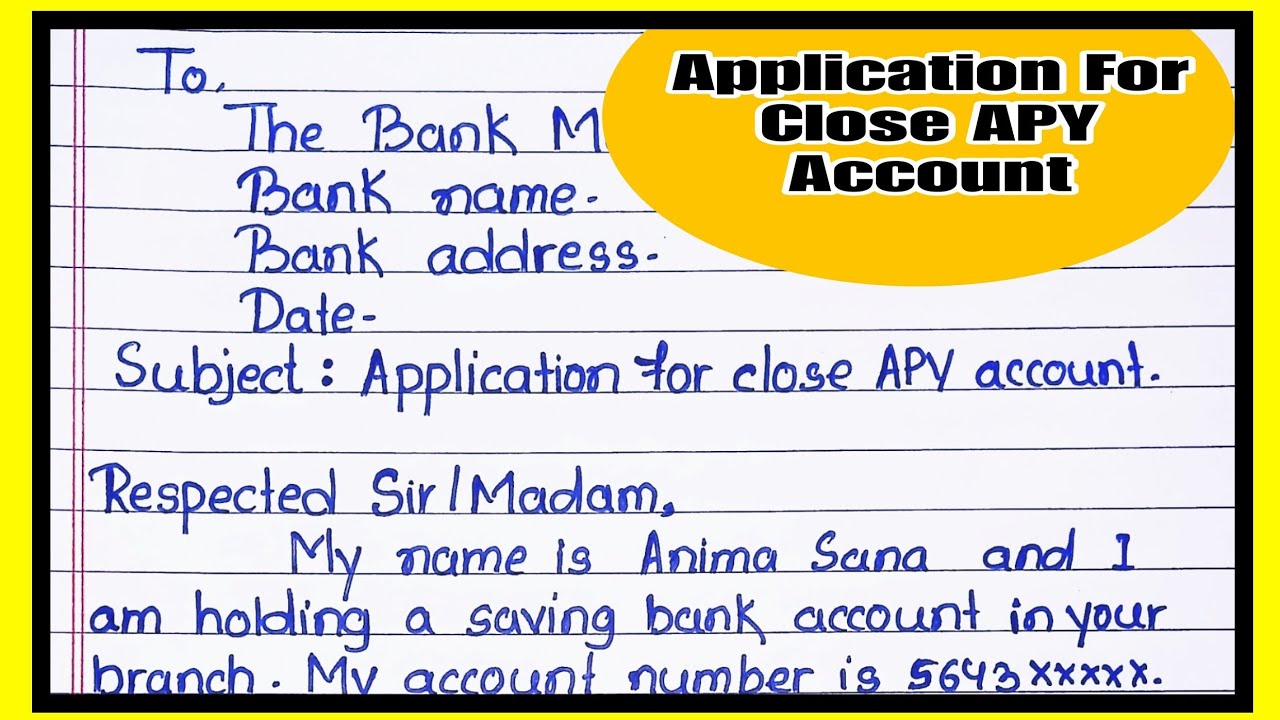 Application for close Apy account l Application to the Bank manager for close atal pension Yojana