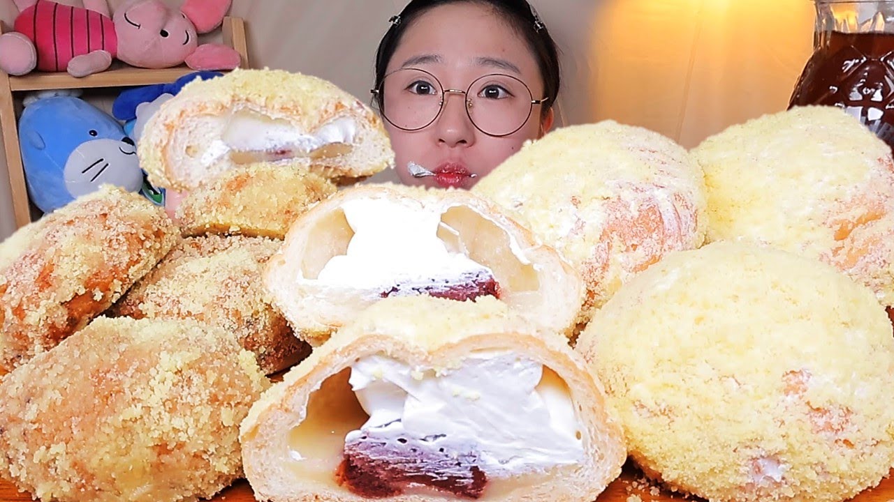 트레이더스 디저트! 카스테라 찹쌀떡 크림빵 두부 곡물 카스테라 도넛 디저트 먹방 Dessert Mukbang