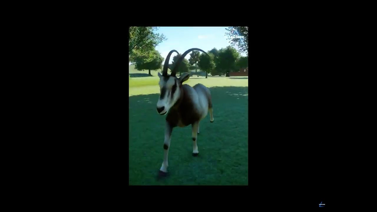 Scimitar-Horned Oryx Running in Planet Zoo