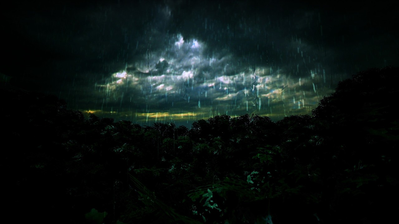 Relaxing Heavy Rainforest Rainstorm Sounds for Sleeping | I Want to Rain and Thunder - Dimmed Screen