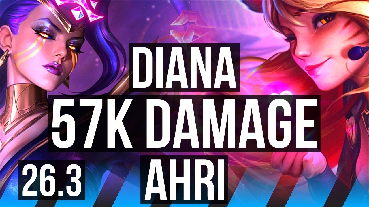 DIANA vs AHRI (MID) | 57K damage | EUW Master | 26.3