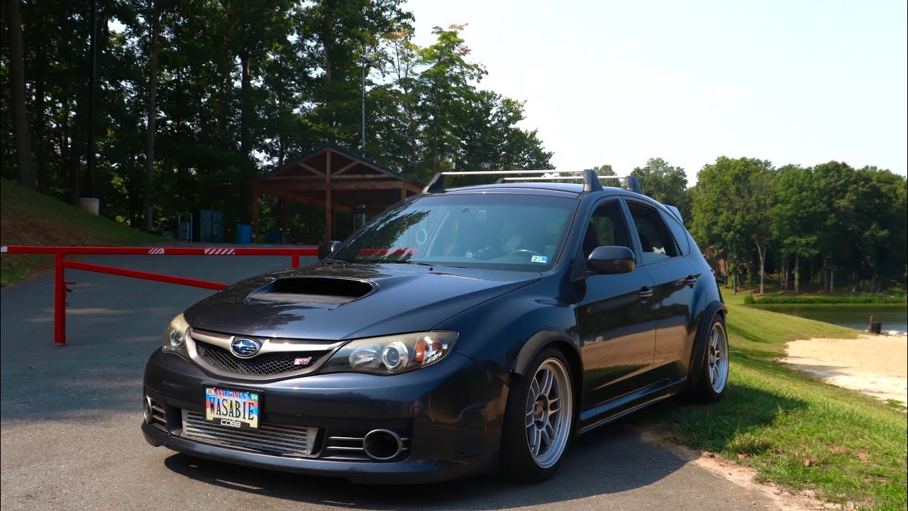 08-14 Subaru sti roof rack install 