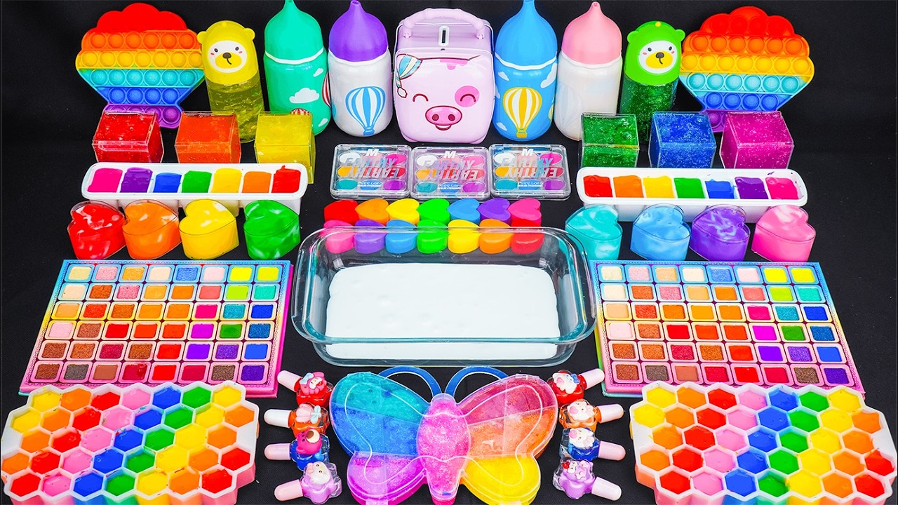 COLORFUL PEPPA SLIME 🌈✨ 125 Minutes Satisfying Slime Mixing with Glossy Seashells & Piping Bags