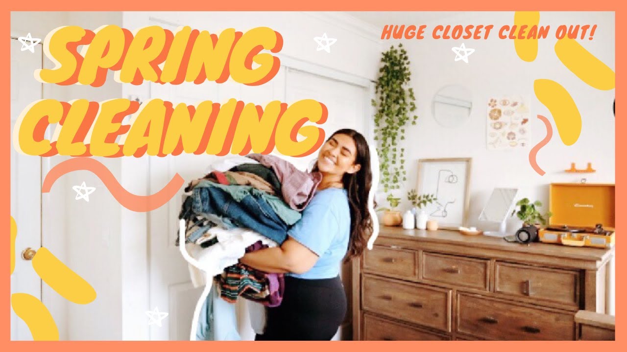 🌻SPRING CLEANING🌻 | cleaning out my entire closet 🌱