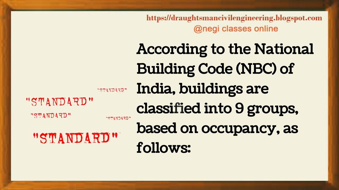 Different types of buildings classified according to National Building Code (NBC) #negiclassesonline