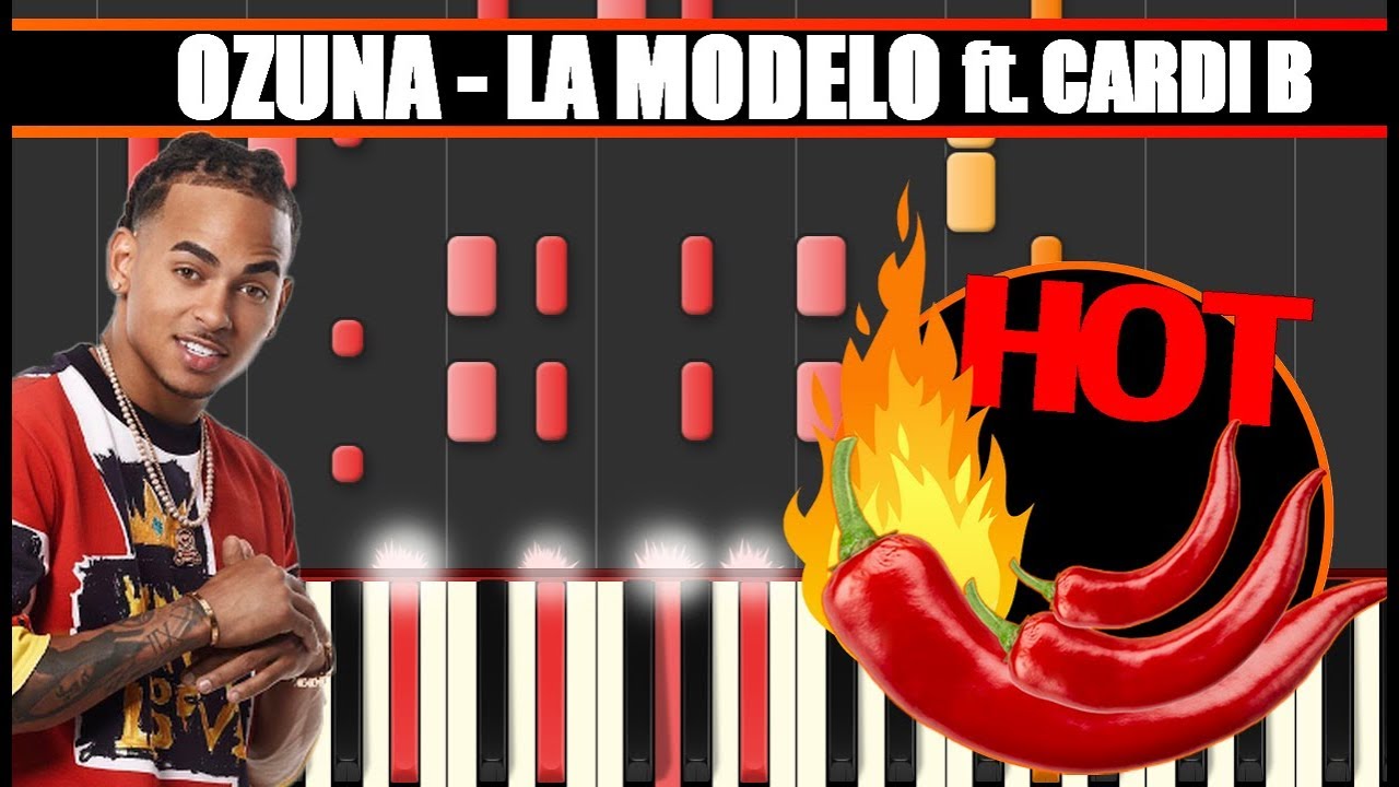 LA MODELO (Ozuna ft. Cardi B) HOT Piano Tutorial / Cover SYNTHESIA + MIDI & SHEETS