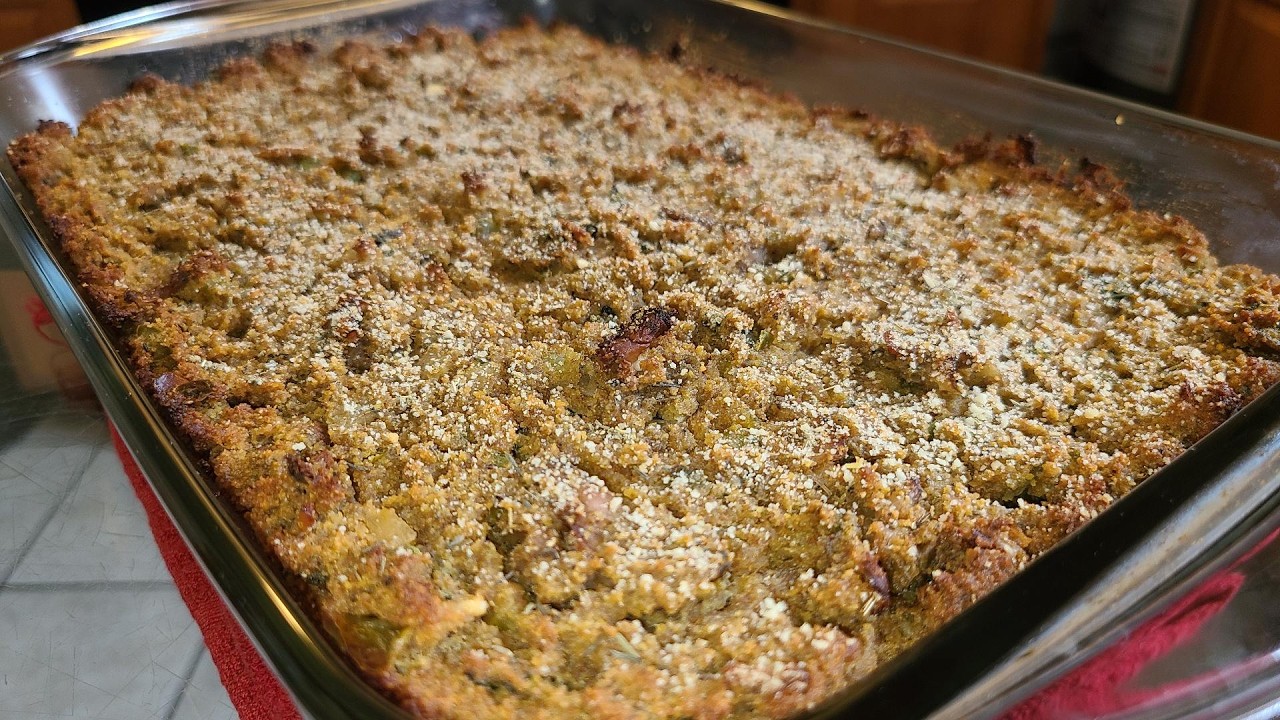 Заправка для кукурузного хлеба с устрицами с нуля