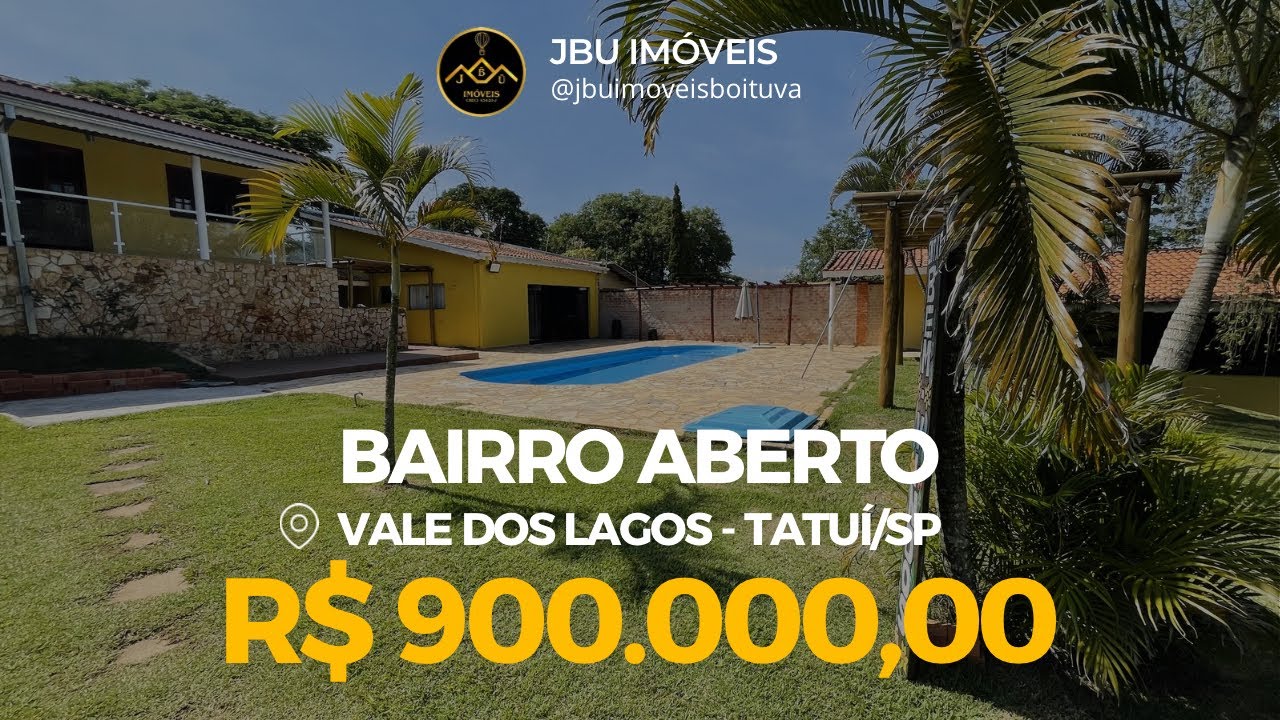 Chácara à Venda 2.556m² com Piscina no Vale dos Lagos | Tatuí/SP