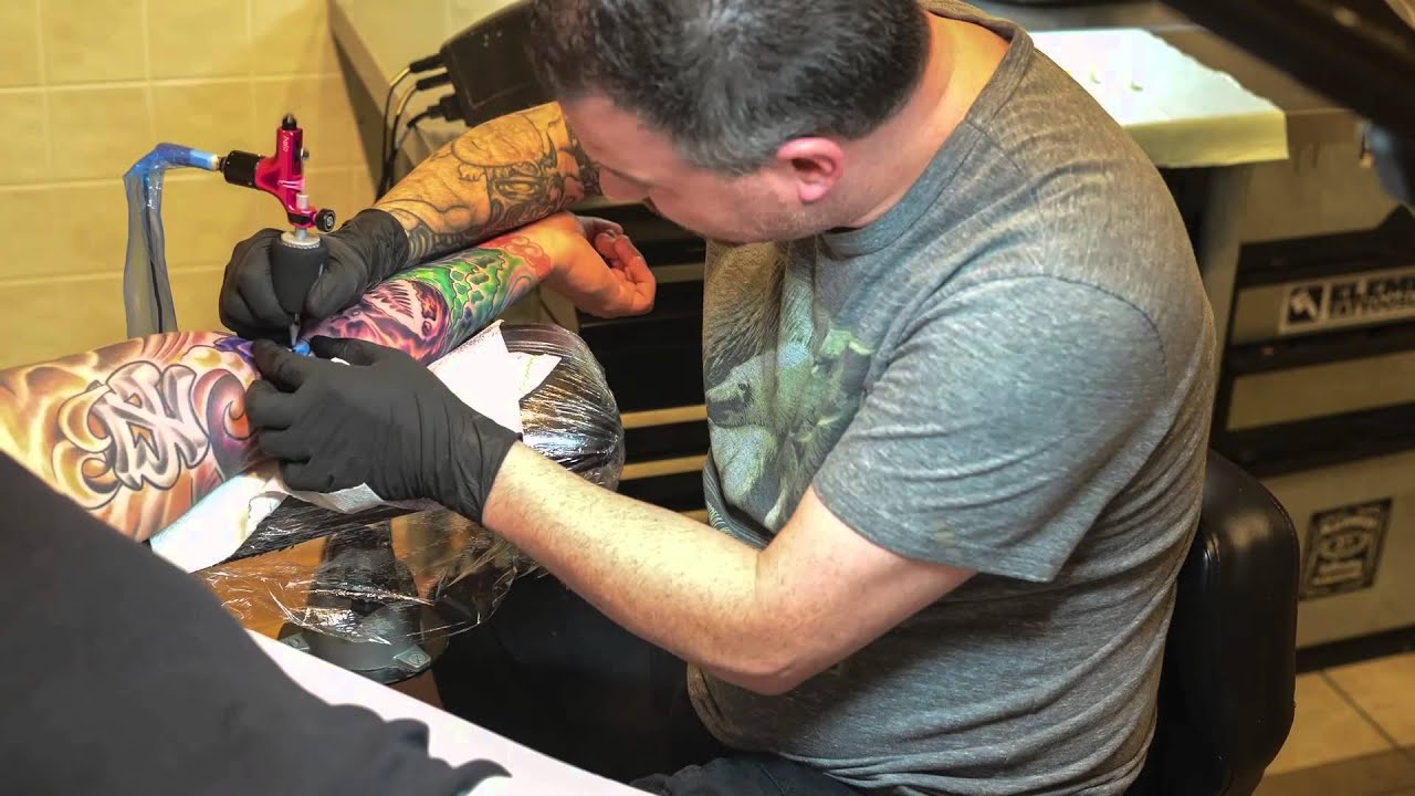 Broken Heart Tattoo - Time Lapse of an Angler Fish Tattoo