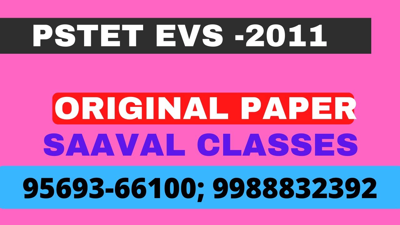 (EVS 2011 Original Previous Paper ) Pstet-2022  Environment Science
